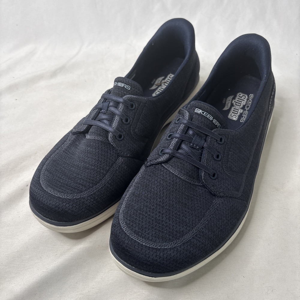 Skechers Slip Ins On The Go Flex Radiant Super Star Shoes Sz 9 Navy Blue Comfort